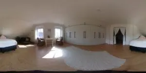 Virtuelle Aufnahme vom Schlafzimmer im Dachgeschoss