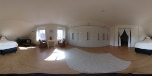 Virtuelle Aufnahme vom Schlafzimmer im Dachgeschoss